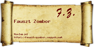 Fauszt Zombor névjegykártya